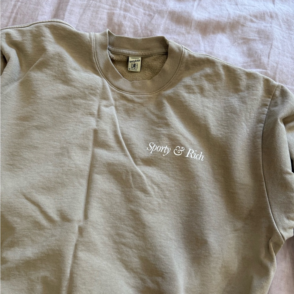 Sporty & Rich Olive Green Health and Wellness Club Tee - Picture 3 of 7